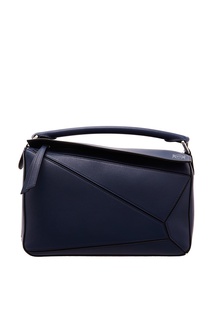 Синяя кожаная сумка Puzzle Loewe