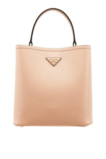 Бежевая кожаная сумка Prada