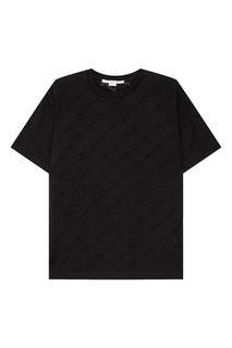Черная футболка с ажурными звездами Stella Mc Cartney