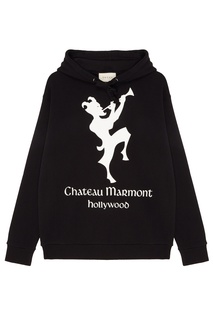 Черное худи с принтом “Chateau Marmont” Gucci