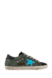 Зеленые кроссовки с глиттером SuperStar Golden Goose Deluxe Brand