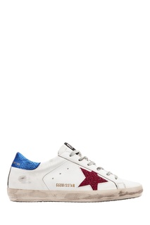 Красно-сине-белые кроссовки SuperStar Golden Goose Deluxe Brand