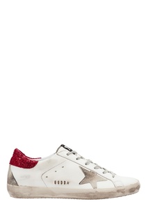 Кроссовки SuperStar с красным глиттером Golden Goose Deluxe Brand
