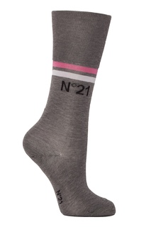 Серые носки с цветной отделкой No.21