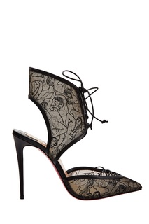 Туфли из гипюра и кожи Josephine 100 Christian Louboutin
