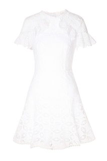 Белое платье мини с шитьем Corentin Sandro