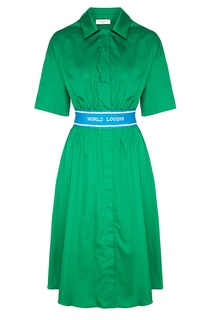 Зеленое платье с поясом Sofiane Sandro
