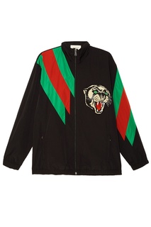 Куртка с полосами Web и пантерой Gucci Man
