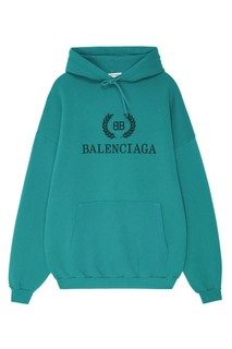 Бирюзовое худи с логотипом BB Balenciaga