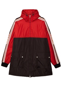 Черно-красная куртка с капюшоном Gucci Man