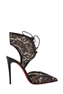 Комбинированные черные туфли Josephine 100 Christian Louboutin