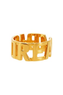 Позолоченное кольцо с надписью латиницей Insight