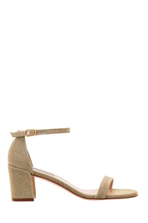 Золотистые босоножки Nearlynude Stuart Weitzman
