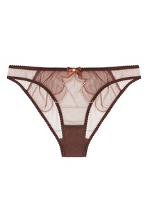 Классические трусики Lorna коричневые с персиковым Agent Provocateur