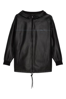 Черная кожаная куртка Prada