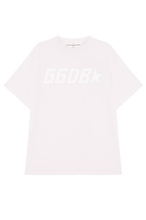 Светло-сиреневая футболка с логотипом Golden Goose Deluxe Brand