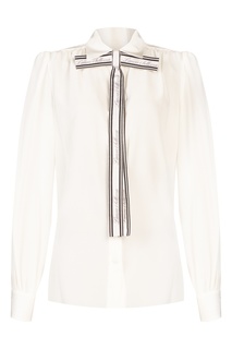 Белая блузка с галстуком Dolce & Gabbana