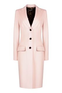 Шерстяное светло-розовое пальто Dolce & Gabbana