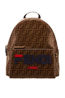 Коричневый рюкзак с логотипами Fendi x FILA