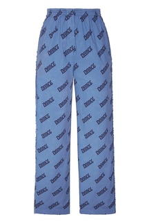 Синие хлопковые брюки с принтом Acne Studios