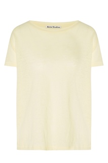 Льняная футболка лимонного цвета Acne Studios