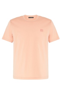 Хлопковая футболка абрикосового цвета Acne Studios