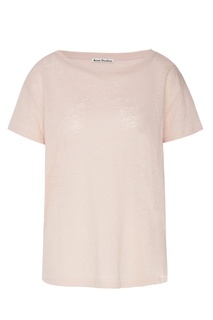 Розовая льняная футболка Acne Studios