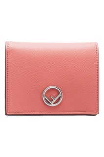 Розовый кожаный кошелек Fendi
