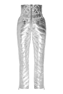 Серебристые стеганые брюки Naumi