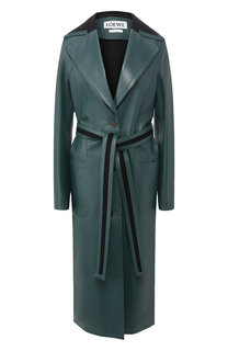 Кожаное пальто с поясом Loewe