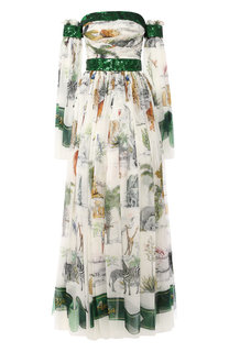 Шелковое платье-макси с принтом Dolce & Gabbana