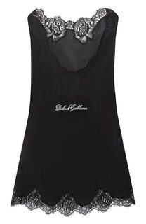 Топ из смеси шелка и хлопка Dolce & Gabbana