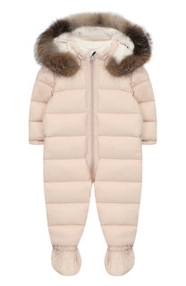 Комплект из пухового комбинезона и пинеток Moncler Enfant