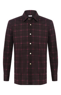 Хлопковая рубашка с воротником кент Kiton