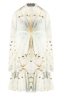 Шелковое платье с принтом Alexander McQueen