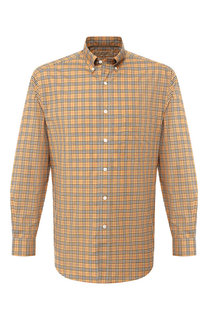 Хлопковая рубашка с воротником button down Burberry