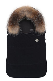 Пуховый конверт с меховой отделкой Moncler Enfant