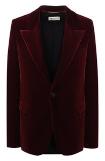 Бархатный жакет прямого кроя Saint Laurent