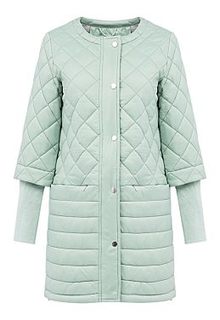 Мятная куртка на синтепоне триктожными манжетами La Reine Blanche
