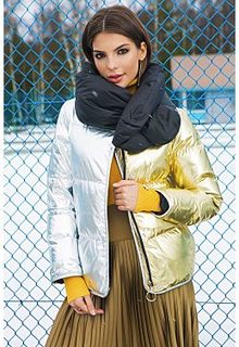 Двухсторонний пуховик со съемным шарфом La Reine Blanche