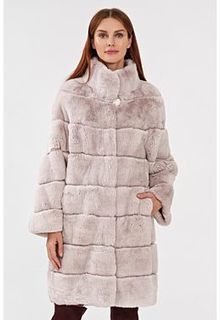 Шуба из меха кролика с отделкой натуральной кожей Virtuale Fur Collection