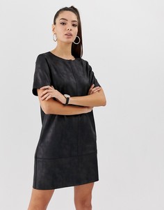 Платье А-силуэта из искусственной кожи ASOS DESIGN - Черный