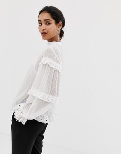 Блузка в горошек Vila - Белый