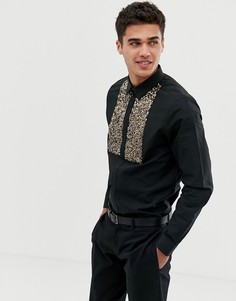 Черная рубашка с пайетками Burton Menswear - Черный