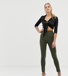 Облегающие брюки с завышенной талией ASOS DESIGN Tall - Зеленый