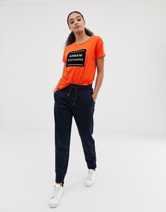 Джоггеры с тисненым логотипом Armani Exchange - Темно-синий