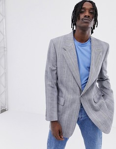 Oversize-блейзер в клетку принц уэльский ASOS DESIGN - Серый