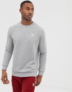 Серый свитшот с вышитым логотипом adidas Originals - Серый