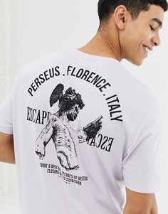 Свободная футболка с принтом на спине ASOS DESIGN - Фиолетовый