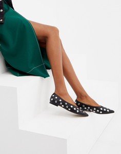 Балетки с заклепками ASOS DESIGN Lacie - Черный